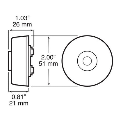 Peterson 165KAMV Amber LED 2" Clearance Side Marker Kit MultiVolt with Grommet