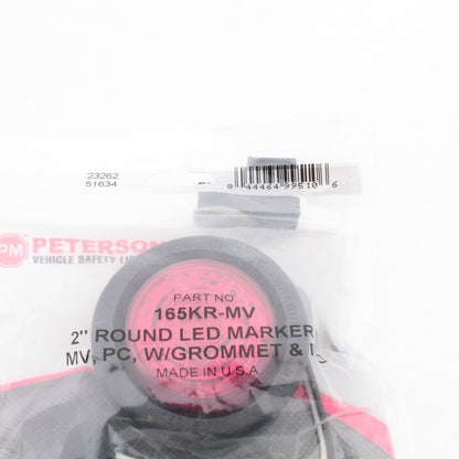 Peterson 165KRMV Red LED 2" Clearance Side Marker Kit Multi-Volt with Grommet