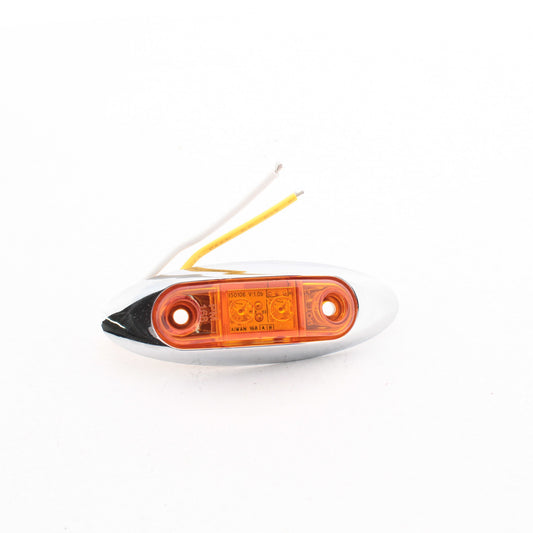 Peterson 168XAMV Amber LED Marker Clearance 3.95" Oblong Chrome Bezel Multi-Volt