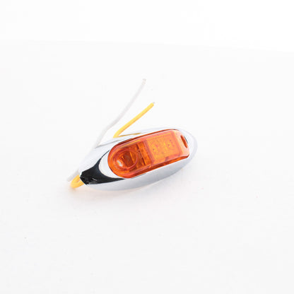 Peterson 168XAMV Amber LED Marker Clearance 3.95" Oblong Chrome Bezel Multi-Volt