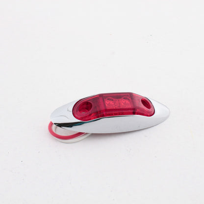 Peterson 168XRMV Red LED Marker Clearance 3.95" Oblong Chrome Bezel Multi-Volt
