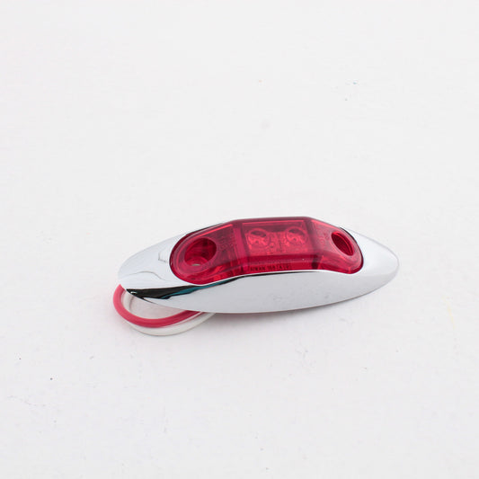 Peterson 168XRMV Red LED Marker Clearance 3.95" Oblong Chrome Bezel Multi-Volt