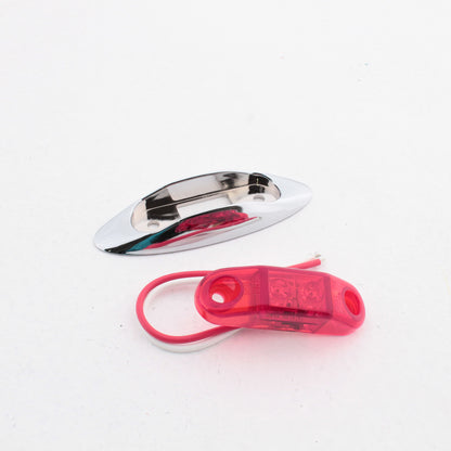 Peterson 168XRMV Red LED Marker Clearance 3.95" Oblong Chrome Bezel Multi-Volt