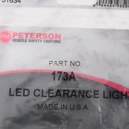 Peterson 173A Amber Piranha LED 2.5" Clearance & Side Marker Light with Reflex