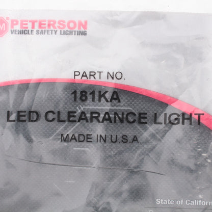 Peterson 181KA Amber LED Round 3/4" Clearance Side Marker Light Stripped Leads