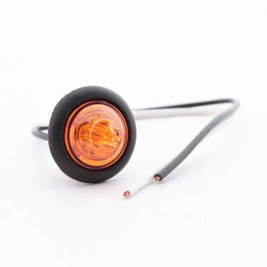 Peterson 181KA Amber LED Round 3/4" Clearance Side Marker Light Stripped Leads