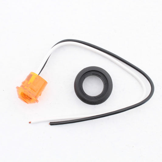 Peterson 181KA Amber LED Round 3/4" Clearance Side Marker Light Stripped Leads