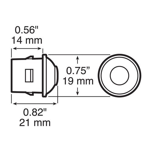 Peterson 181KA Amber LED Round 3/4" Clearance Side Marker Light Stripped Leads