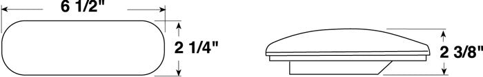 Peterson 421R Red 6-1/5" Oval Stop Turn Tail Light Lens