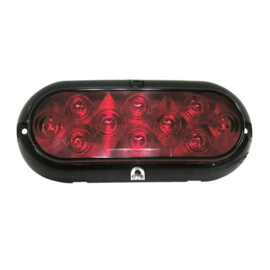 Peterson 423R-4 Red LED Rear Turn Oval Surface Mount w/ Flange 7.5" x 3/3"
