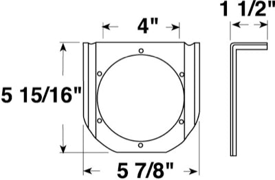 Peterson 42609 4" Light Bracket Round Mount for Trailer Lights