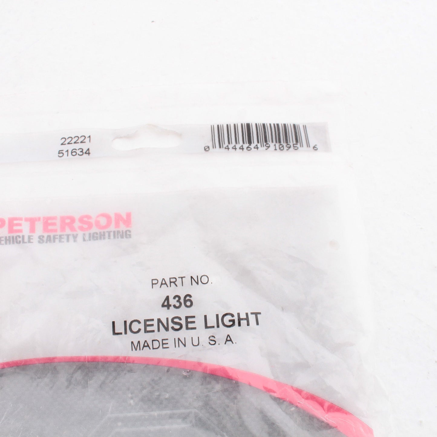 Peterson 436 Clear License Plate Light VIBAR Socket Tough Polycarb Lens ABS Hood