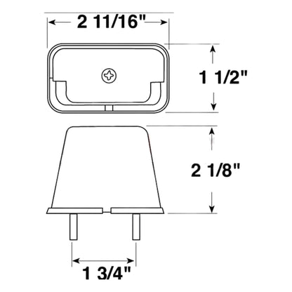 Peterson 436SX Incandescent License Light Oblong Clear 4" x 2.25"