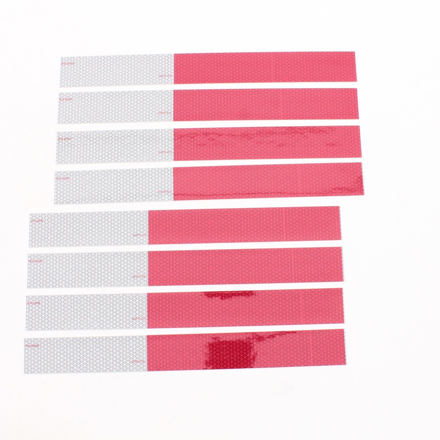 8pc Peterson 465K High Bright Red White Reflective Marker Tape 2"x18" Adhesive