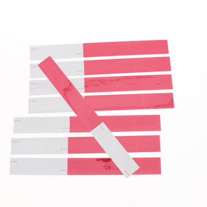 8pc Peterson 465K High Bright Red White Reflective Marker Tape 2"x18" Adhesive