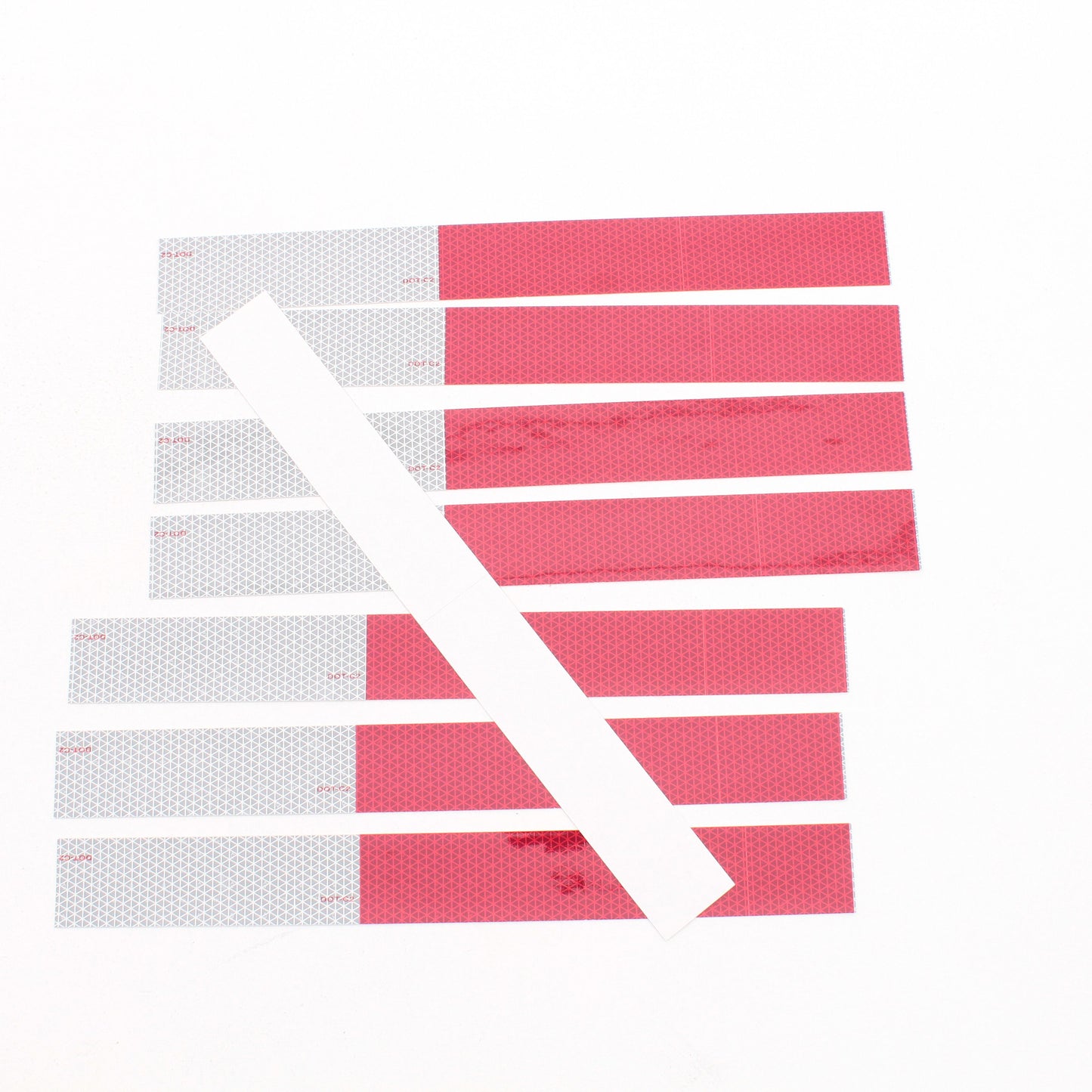 8pc Peterson 465K High Bright Red White Reflective Marker Tape 2"x18" Adhesive