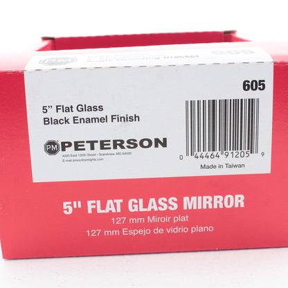 Peterson 605 Black 5" Flat Mirror Head Corrosion-Resistance