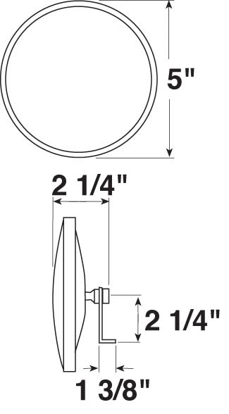 Peterson 605 Black 5" Flat Mirror Head Corrosion-Resistance