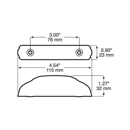 Peterson 60RMV Red LED Clearance Side Marker Light 4.5" x 0.9" x 1.27"