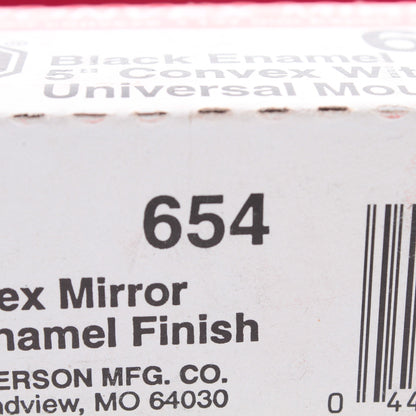 Peterson 654 Black 5" Convex Mirror Head Universal Clamp-On