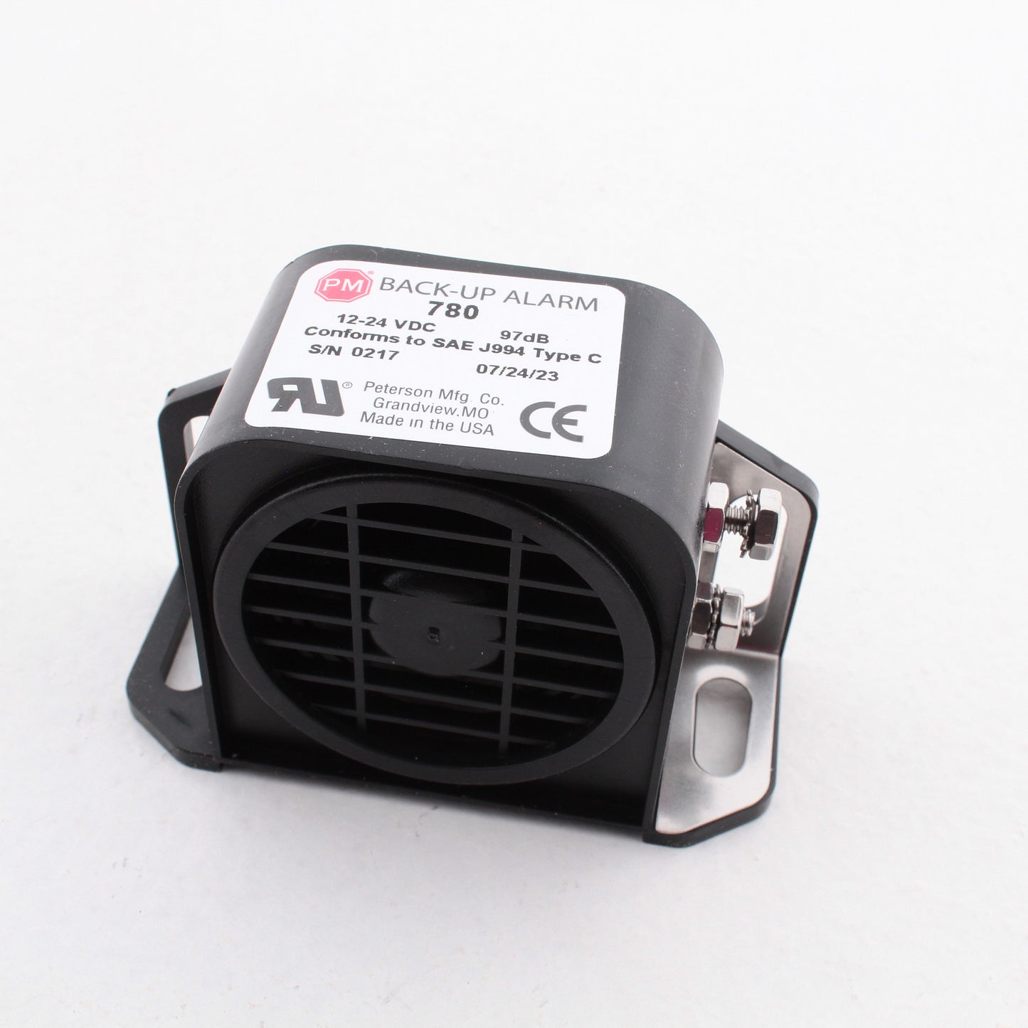 Peterson 780 Back-Up Alarm Single-Sound 97 DBA for Light & Medium Trucks