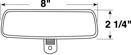 Peterson 805 8" Universal Day/Night Rearview Mirror w/ ABS Black Housing