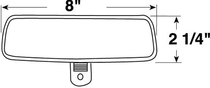 Peterson 805 8" Universal Day/Night Rearview Mirror w/ ABS Black Housing