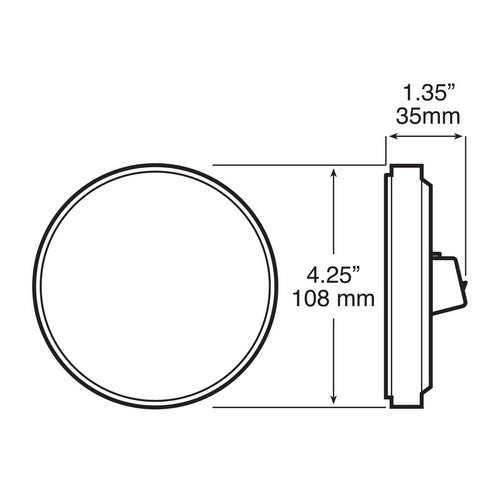 Peterson 817A36 4" Round Amber LED Turn Signal Front & Rear Grommet Mount