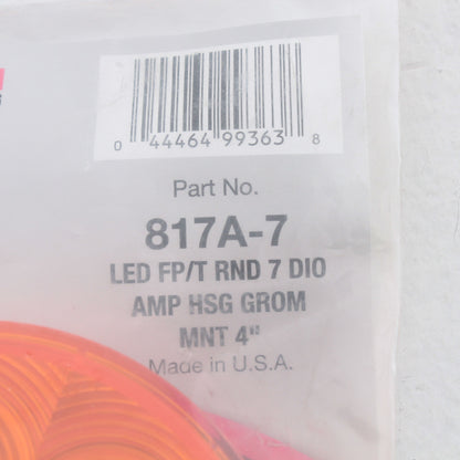 Peterson 817A7 4" Amber LumenX Round LED Turn Signal Light Grommet Mount