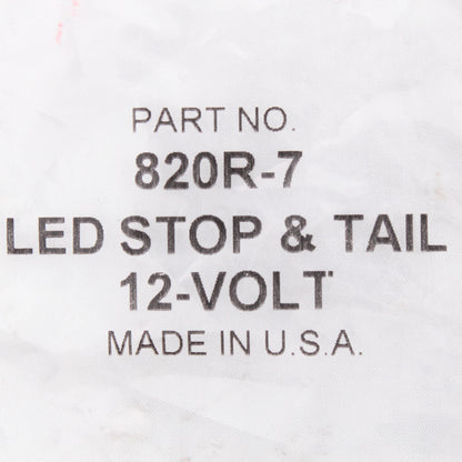 Peterson 820R7 Red Oval LED Stop Turn Tail Light AMP Grommet Mount 6.5" x 2.25"