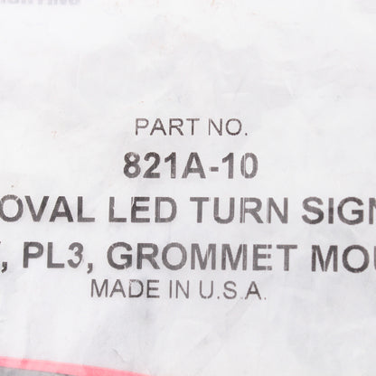 Peterson 821A10 Amber LED Oval Turn Signal Grommet Mount Kit Front & Rear