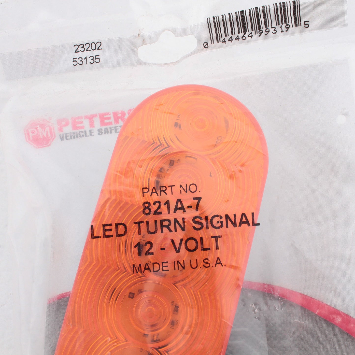 Peterson 821A-7 Amber LumenX Oval LED Turn Signal Front & Rear PL3 Grommet