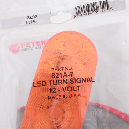 Peterson 821A-7 Amber LumenX Oval LED Turn Signal Front & Rear PL3 Grommet