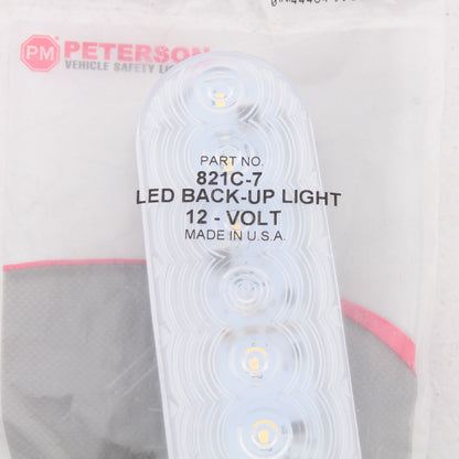 Peterson 821C7 Oval Clear LED Back-Up Light LumenX 6.5" x 2.25" Grommet