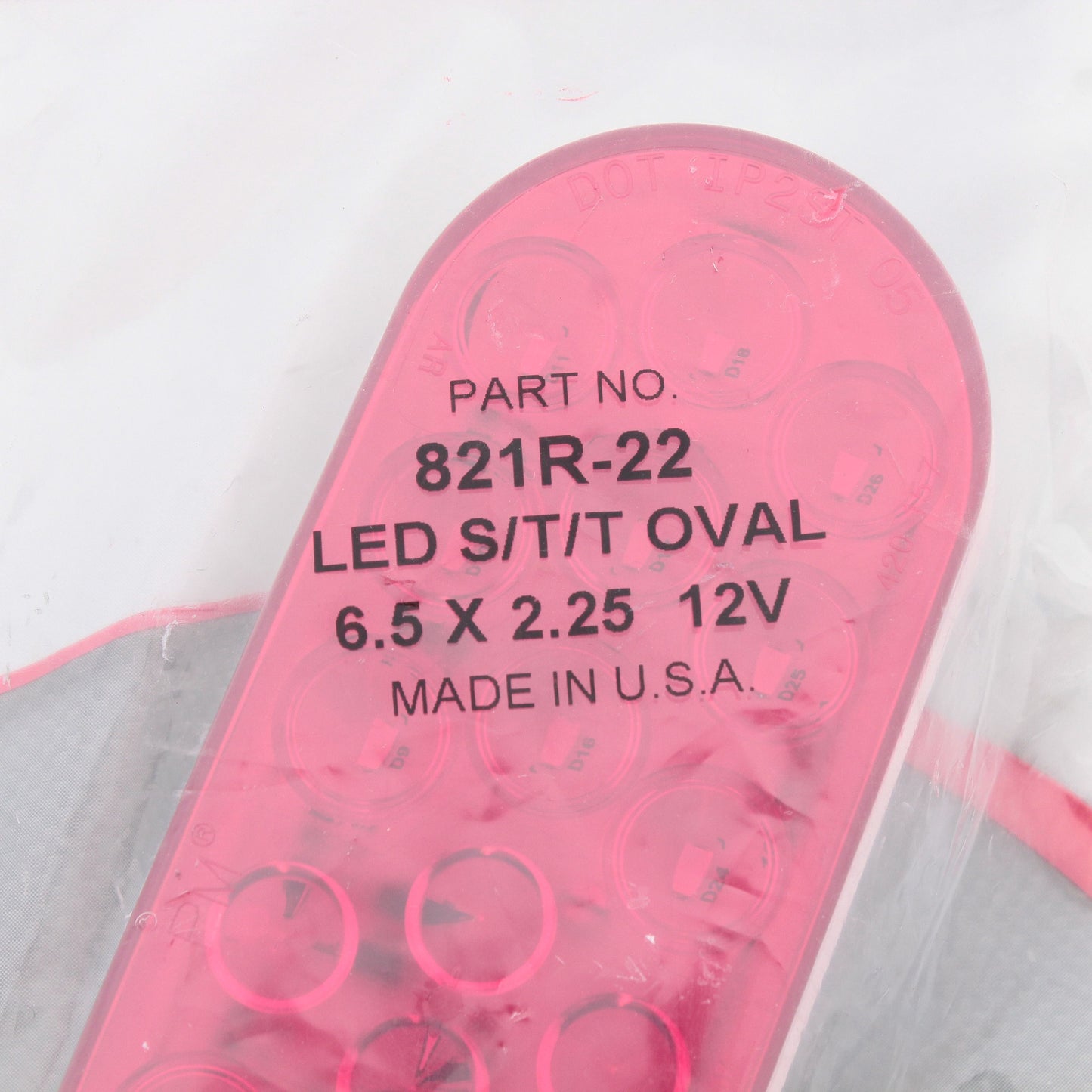 Peterson 821R22 6" Red LED Oval Stop Turn Tail Park Light Grommet Mount