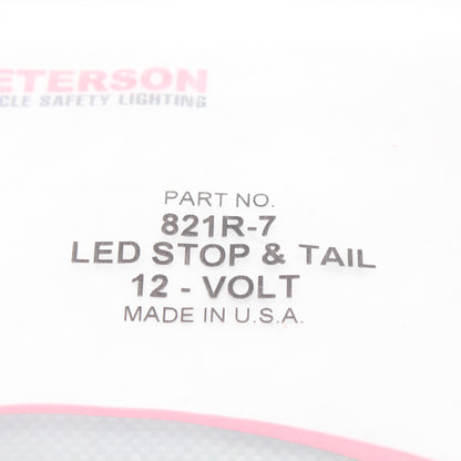 Peterson 821R7 Red LED Oval Stop Turn Tail Light Grommet Mount 6.5" x 2.25"