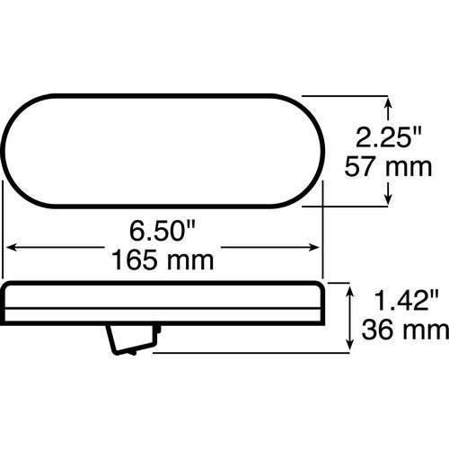 Peterson 821R7 Red LED Oval Stop Turn Tail Light Grommet Mount 6.5" x 2.25"