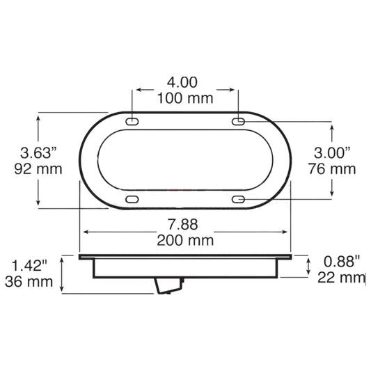 Peterson 823KC-10 Lumenx Clear Oval LED Stop Turn & Tail Light AMP Flange Mount