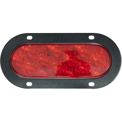 Peterson 823KR-10 Lumenx Red Oval LED Stop Turn & Tail Light AMP Flange Mount