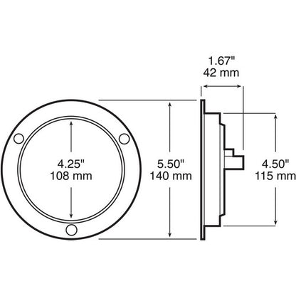 Peterson 824C7 LumenX 4" Round LED Backup Light Clear PL3 Flange Mount