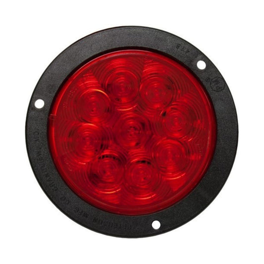Peterson 824KR-9 Lumenx Red Round 4" LED Stop Turn & Tail Light Flange Mount Kit