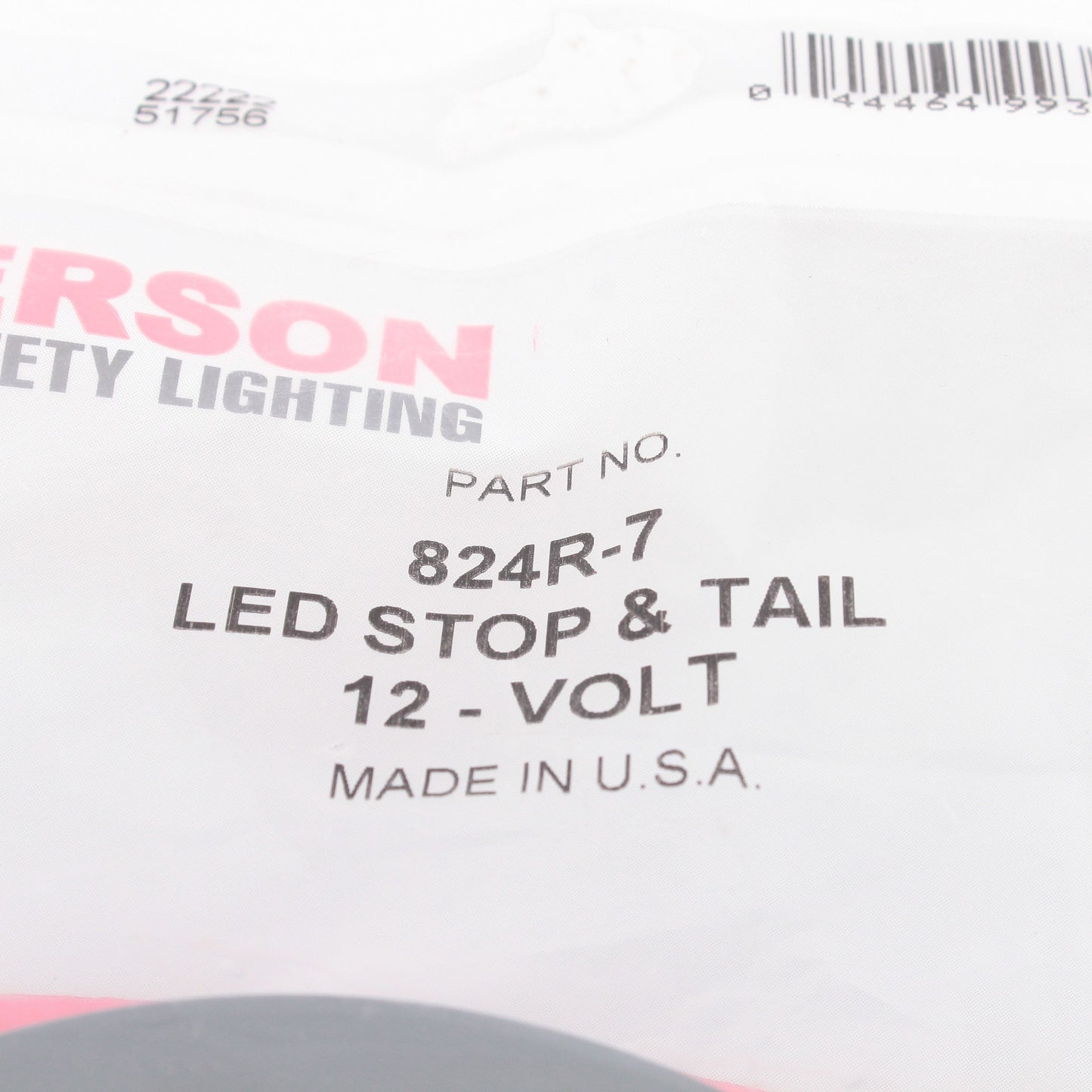 Peterson 824R7 Red Round LED 7-Diode Stop Turn Tail Light Flange Mount