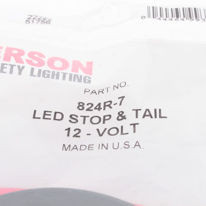 Peterson 824R7 Red Round LED 7-Diode Stop Turn Tail Light Flange Mount