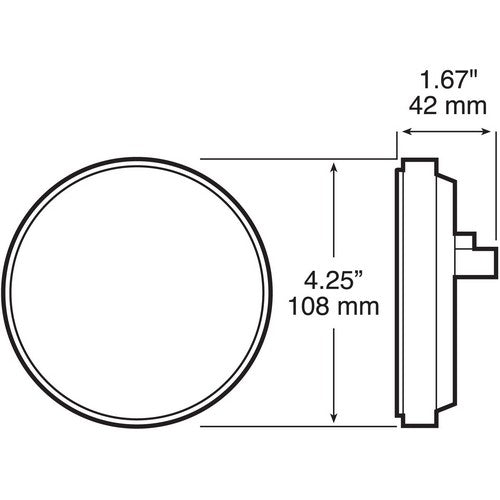 Peterson 826A-7 Amber LumenX 4" Round LED Front Rear Turn Signal Grommet Mount