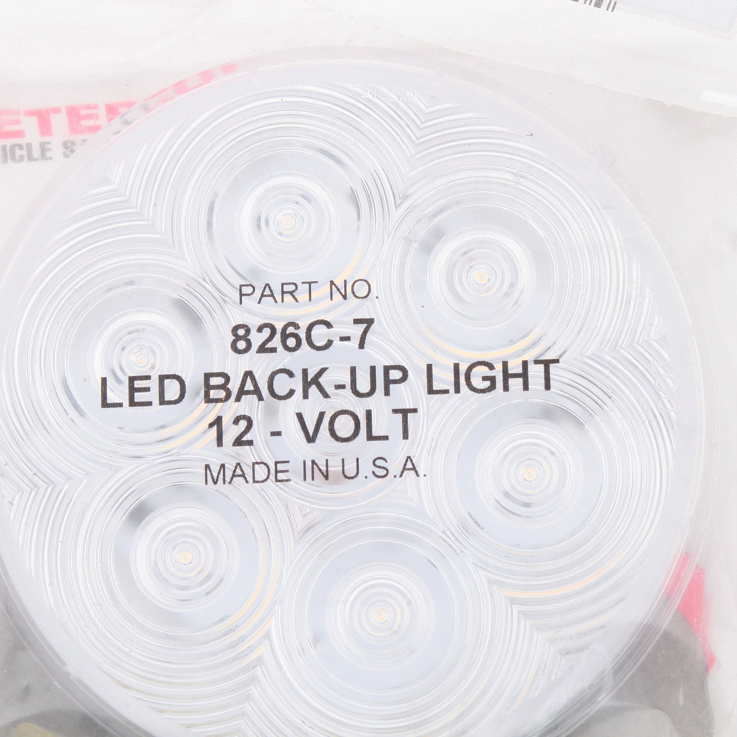 Peterson 826C7 Clear LumenX 4" Round LED Back-Up Light PL3 Grommet Mount