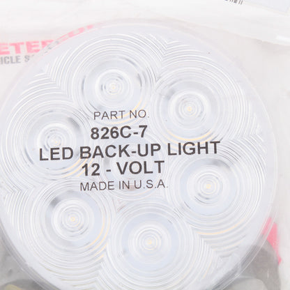 Peterson 826C7 Clear LumenX 4" Round LED Back-Up Light PL3 Grommet Mount