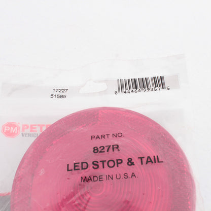 Peterson 827R 4" LED Red Stop Turn Tail Lights Reflex Grommet Mount