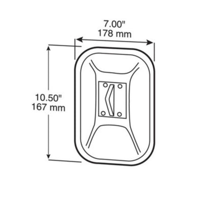 Peterson 832 Stainless Steel Rectangular Universal Swing-Away Mirror Head