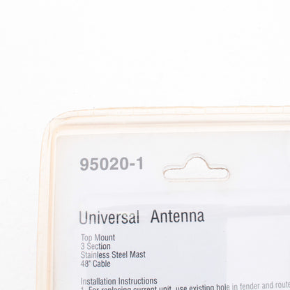 Peterson 950201 Universal Stainless Steel Antenna 38" Mast with 48" Cable