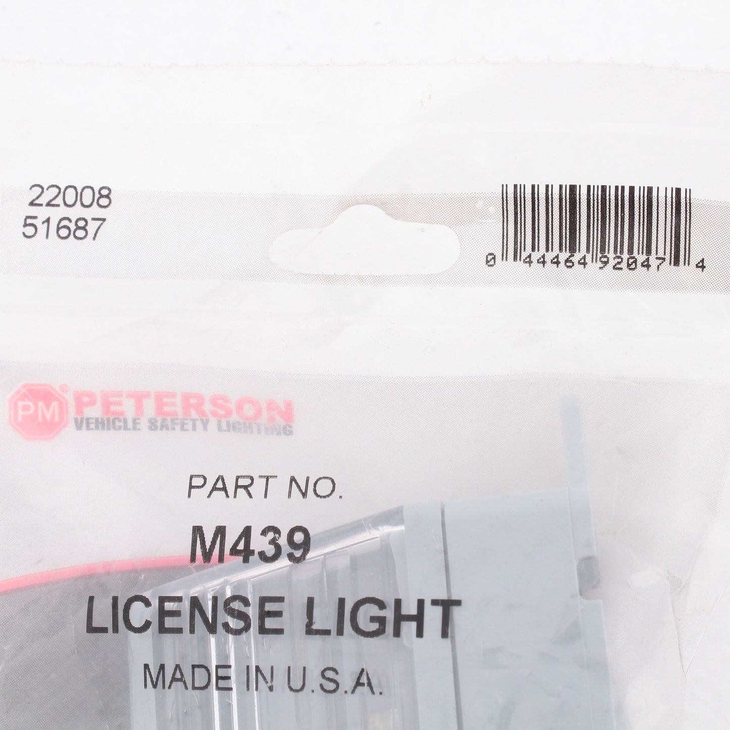 Peterson M439 Clear License Plate Light 3-3/8"L x 2-3/8"D Sealed Surface Mount
